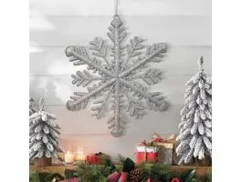 FAMILY Karácsonyi dísz - ezüst jégkristály - 29 x 29 x 1 cm