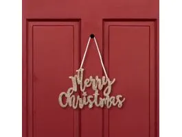 FAMILY Karácsonyi dekoráció - &quot;Merry Christmas&quot; felirat - 20 x 12 cm - arany