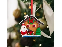 FAMILY Karácsonyi mágneses dekoráció - 2 az 1-ben - mézeskalács házikó mikulással - 85 x 75 mm