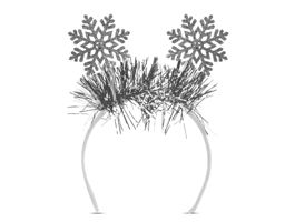 FAMILY Karácsonyi hajráf - ezüst - hópehely - 20 cm