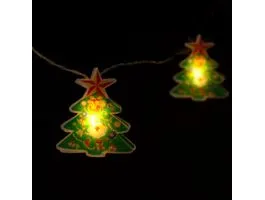 FAMILY LED fényfüzér - karácsonyfa - 10 LED - 1,35 méter - melegfehér - 2 x AA