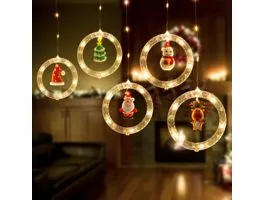 FAMILY LED-es fényfüggöny - mikulás - 1,8 x 0,5 m - 125 melegfehér LED