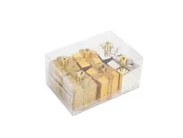 FAMILY Karácsonyfadísz szett - arany ajándék - 4,5 cm - 6 db / szett