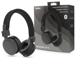 HAMA Wireless Bluetooth sztereó fejhallgató beépített mikrofonnal - HAMA FreedomLit II Wireless Headphones - fekete