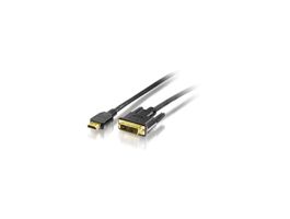 Equip Kábel - 119322 (HDMI-DVI(18+1) kábel, aranyozott, 2m)