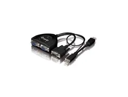 Equip VGA Video-Splitter - 332521 (2 port, VGA+USB Audio, 450Mhz, fekete)