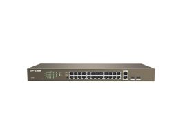 IP-COM Switch  - F1026F (24 port 100Mbps + 2 port 1Gbps SFP, 1U fém ház, rackbe szerelhető)