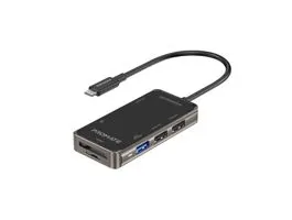 Promate USB Hub - PRIMEHUB LITE (USB-C 7in1 HUB, 1x4K HDMI, 1xUSB 3.0, 2xUSB 2.0, SD,mSD, 1xUSB-C, fekete)