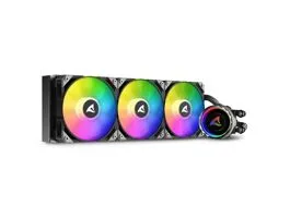Sharkoon CPU Water Cooler - S90 RGB AIO 360 mm (max. 35 dB (A), max. 131.93 m3/h, 3x12cm, A-RGB LED, fekete)