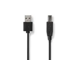 NEDIS USB kábel USB 2.0 USB-A Dugasz USB-B Dugasz 480 Mbps Nikkelezett 3.00 m Kerek PVC Fekete Label (CCGL60101BK30)