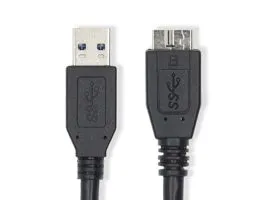 NEDIS USB kábel USB 3.2 Gen 1 USB-A Dugasz USB Micro-B Dugasz 5 Gbps Nikkelezett 1.00 m Kerek PVC Kék Label (CCGL61500BK