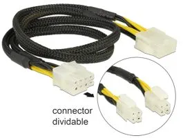 DeLock Extension Cable Power 8 pin EPS male (2x4 pin)  8 pin female 44cm