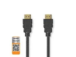 NEDIS Premium Nagysebességű HDMI  kábel Ethernet HDMI Csatlakozó HDMI Csatlakozó 4K@60Hz 18 Gbps 3.00 m Kerek PVC Fekete