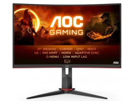 AOC CQ27G2S/BK Ívelt Gaming 165Hz VA monitor 27&quot;, 2560x1440, 16:9, 250cd/m2, 1ms, 2xHDMI/DisplayPort