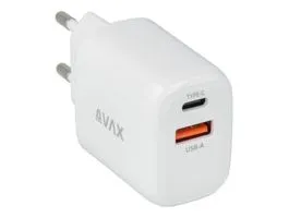 CHG AVAX CH631W FIVEY+ USB A + Type C 25W GaN gyors hálózati töltő, fehér