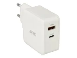 CHG AVAX CH631W FIVEY+ USB A + Type C 45W GaN gyors hálózati töltő, fehér