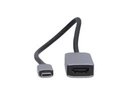 NEDIS USB-C Adapter USB 3.2 Gen 1 USB-C Dugasz HDMI Kimenet 8K@60Hz 0.20 m Kerek Nikkelezett PVC Fekete Doboz (CCGB64660
