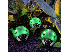 GARDENOFEDEN Szolár katicabogár - zöld - 14,5 x 12 x 6 cm - 6 melegfehér LED