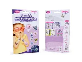 TYTOO Pillangók és virágok tetoválás matrica szett - 65 db / csomag