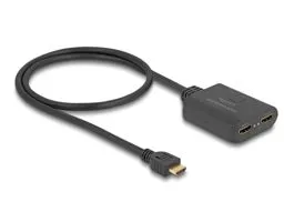 Delock HDMI elosztó 1 x HDMI megoszlik 2 x HDMI-vé, 4K 60 Hz kimenettel és downscalerrel (18650)
