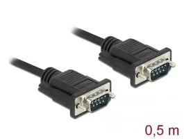 Delock Sub-D9-es, RS-232 soros kábel, apa-apa, 0,5 m (86612)