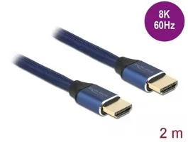 Delock Ultra nagy sebességű HDMI kábel 48 Gbps 8K 60 Hz kék 2 m tanúsítvánnyal (85447)