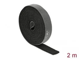 Delock Velcro fekete ragasztó szalag guriga Hx 2 m x Sz 15 mm (18383)