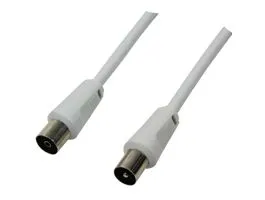 Logilink TV antenna kábel, IEC /M - IEC /F, CCS, fehér, 2,5 m (CA1061)