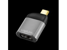 Logilink USB 3.2 Gen2 Type-C adapter, USB-C/M-DP/F, 8K, alu, fekete/szürke (CUA0204)