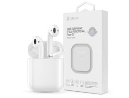 Devia TWS Bluetooth sztereó headset v5.3 + töltőtok - Devia Kintone Series TWS Earphone Full-Functional Type-C - fehér