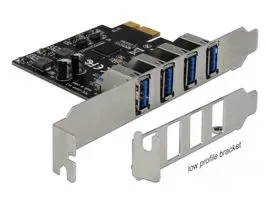 Delock USB 3.0 PCI Express Kártya, 4 x külso A-típusú anya csatlakozóval (90304)