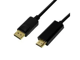 Logilink DisplayPort kábel, DP/M-HDMI-A/M, 4K/30 Hz, fekete, 1 m (CV0126)