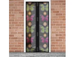 GARDENOFEDEN Szúnyogháló függöny ajtóra -mágneses- 100 x 210 cm - virágos pillangós