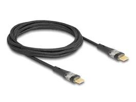 Delock Adat és gyors töltő kábel USB 2.0 USB Type-C  apa-aoa átlátszó PD 3.0 100 W 2 m (80764)