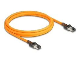 Delock RJ45 hálózati kábel USB Type-C  porttal megtalálási, önazonosítási funkcióval Cat.6A S/FTP 2 m narancssárga (8040
