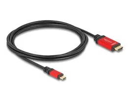 Delock USB Type-C  - HDMI kábel (DP Alt Mode) 8K 60 Hz-hez HDR funkcióval 2 m piros (80096)