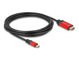 Delock USB Type-C  - HDMI kábel (DP Alt Mode) 8K 60 Hz-hez HDR funkcióval 3 m piros (80097)