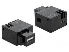 Delock 2,1 A-s, fekete, A-típusú USB töltő portos Keystone modul (86506)