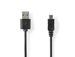 NEDIS USB kábel USB 2.0 USB-A Dugasz Mini 5-Pin Dugasz 480 Mbps Nikkelezett 2.00 m Kerek PVC Fekete Label (CCGL60301BK20