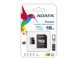 ADATA 16GB microSDHC (SDHC Class 10 UHS-I) (AUSDH16GUICL10-RA1) memória kártya adapterrel