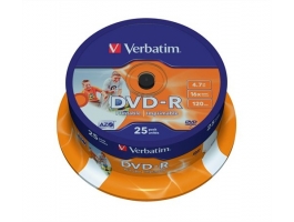 Verbatim DVD-R 4,7GB (nyomtatható, matt, ID) 25 darab/henger DVD lemez