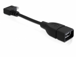Delock 83104 USB kábel, Micro-B, forgatott &gt; USB2.0-A anya OTG 11cm
