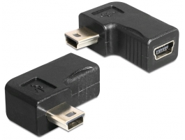 Delock 65448 USB-B mini 5pin apa/anya 90 fokban elforgatott adapter