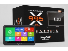 Wayteq x995 8GB Bluetooth GPS + Sygic 3D Teljes Európa Navigációs szoftver