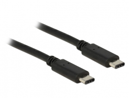 Delock 0,5m USB Type-C 2.0 apa - USB Type-C 2.0 apa fekete kábel (83672)