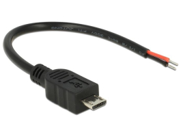 Delock 82697 USB2.0 micro-B apa &gt; 2x nyitott vezetékű Raspberry Pi kábel - 0,1m