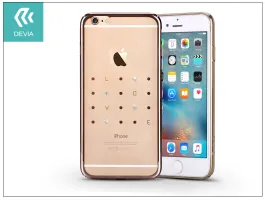 Apple iPhone 6 Plus/6S Plus hátlap kristály díszitéssel - Devia Crystal Love - champagne gold