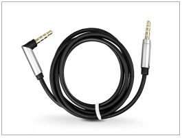 3,5 - 3,5 mm jack audio kábel 1 m-es vezetékkel - fekete/ezüst