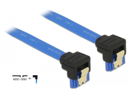 Delock SATA3 6 Gb/s double receptacle downwards angled 30cm blue (85096)