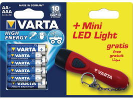 Varta 4 x AA + 4 x AAA alkaline elem + ajándék LED zseblámpa (VARTA-92400)
